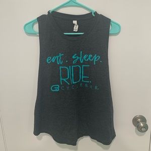 Charcoal Eat. Sleep. RIDE. CYCLEBAR Muscle Crop